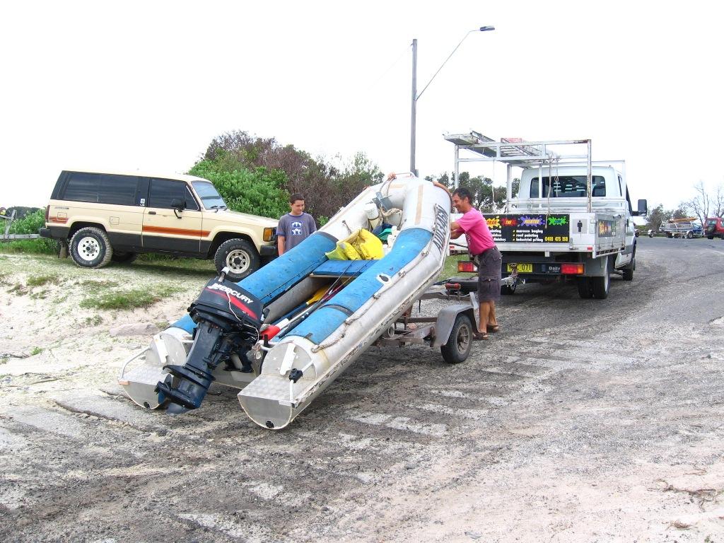 Remember when you are backing down a ramp to leave the safety chain on © Gary Brown